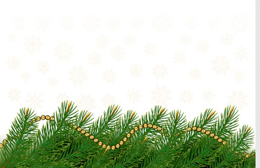 Wall Mural - Christmas background with balls and branches. Vector illustratio