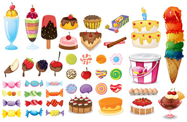 Wall Mural - Assorted desserts and sweets