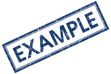 example blue square stamp isolated on white background