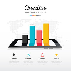 Wall Mural - smartphone and infographic business vector elements and icons