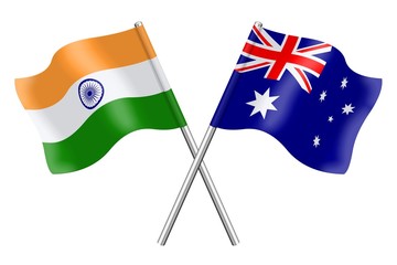 Wall Mural - Flags: India and Australia