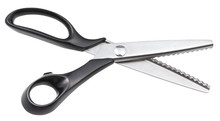 Open Modern Pinking Scissors With Black Handles