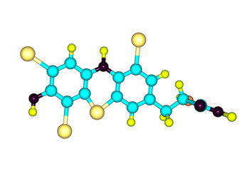 Poster - Thyroxine molecule isolated on white