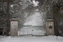 Old Driveway Gate In Winter