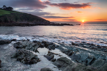 Wall Mural - Winter Sunrise over Talland Bay