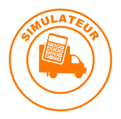 Poster - simulateur livraison sur bouton web rond orange