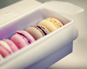 Sticker - Colorful vintage macaroons in an elegant gift box