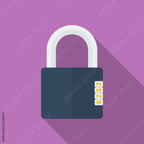 Icon of Padlock with code combination. Modern trendy flat style Poster