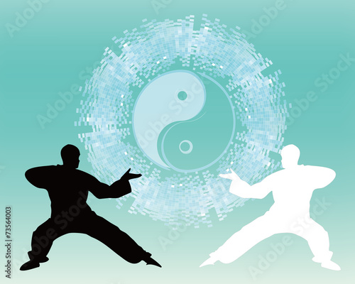 Obraz na płótnie canvas czteroczęściowy "tetraptyk" Tai Chi