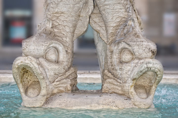 Wall Mural - detail of triton fountain in rome