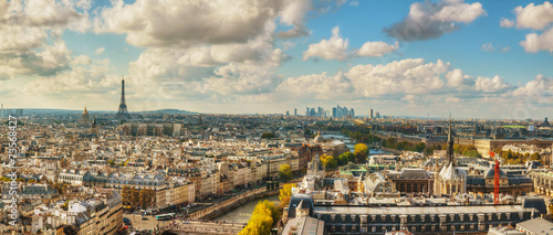 Tapeta ścienna Panoramiczny widok z lotu ptaka Paryża