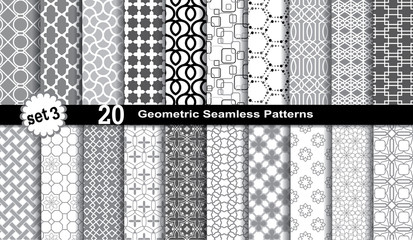 Wall Mural - geometric seamless patterns.