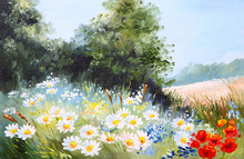 Detail Of Oil Painting, Field Free Stock Photo - Public Domain Pictures