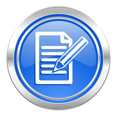 Fototapete - subscribe icon, blue button, write sign