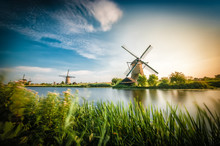 Historians Dutch Windmills Near Rotterdam
