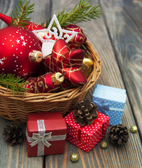 Poster - Christmas Decoration in basket