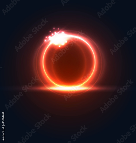 Fotografie, Obraz Glowing frame with light effects, hi-tech background