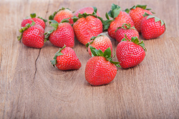 Fresh strawberry on wooden