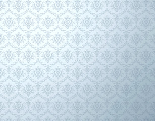 Wall Mural - floral pattern silver wallpaper
