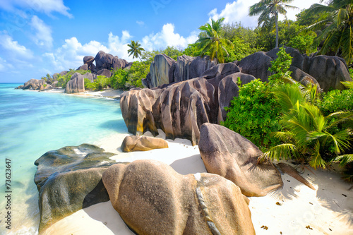 Naklejka ścienna Anse Source d'Argent beach, La Digue Island, Seyshelles