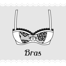 Bras. Fashion Lingerie Card With Female Underwear.
