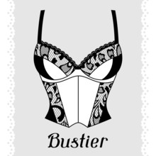 Bustier. Fashion Lingerie Card With Female Underwear.