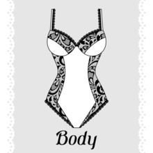 Body. Fashion Lingerie Card With Female Underwear.