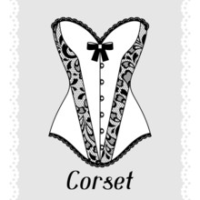 Corset. Fashion Lingerie Card With Female Underwear.