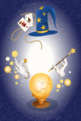 Poster - Magician colored background