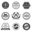Carpentry emblems set