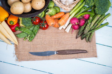 Wall Mural - farm fresh market vegetables background