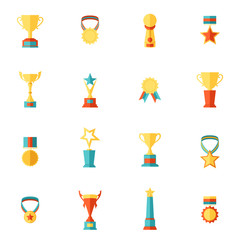 Wall Mural - trophy icons set