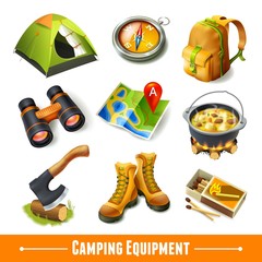 Sticker - Camping icons set