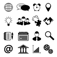 Poster - Business Icons Black