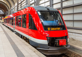 Poster - A diesel suburban train in Kiel Central Station - Germany