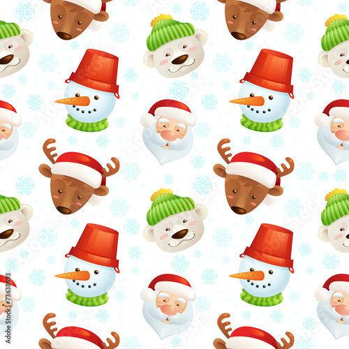 Materiał do szycia Weihnachten Zeichen nahtlose Muster