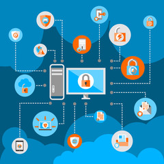 Wall Mural - Data Protection Security Concept