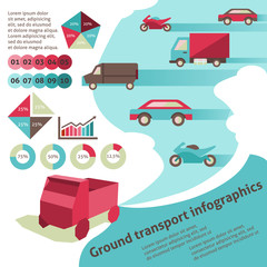 Canvas Print - Ground transport infographics