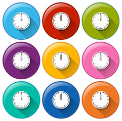 Sticker - Round buttons with clocks