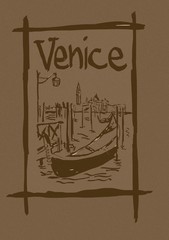 Wall Mural - Venice lagoon vintage sketch