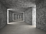 Fototapeta Perspektywa 3d - abstract tunnel