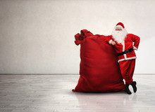 Portrait Of Santa Claus With Red Sack