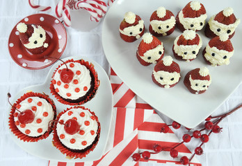 Christmas holiday red and white theme party food 