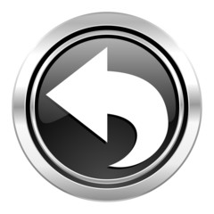 Poster - back icon, black chrome button, arrow sign