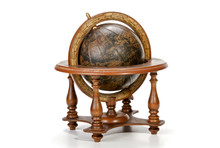 Nautical World Globe On Table Top Wooden Stand