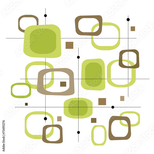 Fototapeta na wymiar Retro Lime Green and Brown Squares