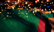 Zambia National Flag Light Night Bokeh Abstract Background