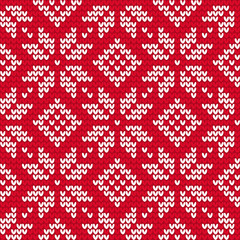 Christmas knitted seamless pattern