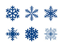 Blue Snowflakes Isolated On White