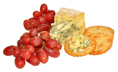 Wall Mural - Red Grapes And Blue Stilton Cheese